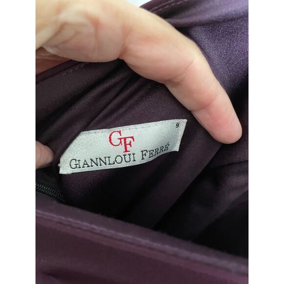 Giannloui Ferre sleeveless halter dress Purple Backless sheer knee length Size 9 - Picture 4 of 6